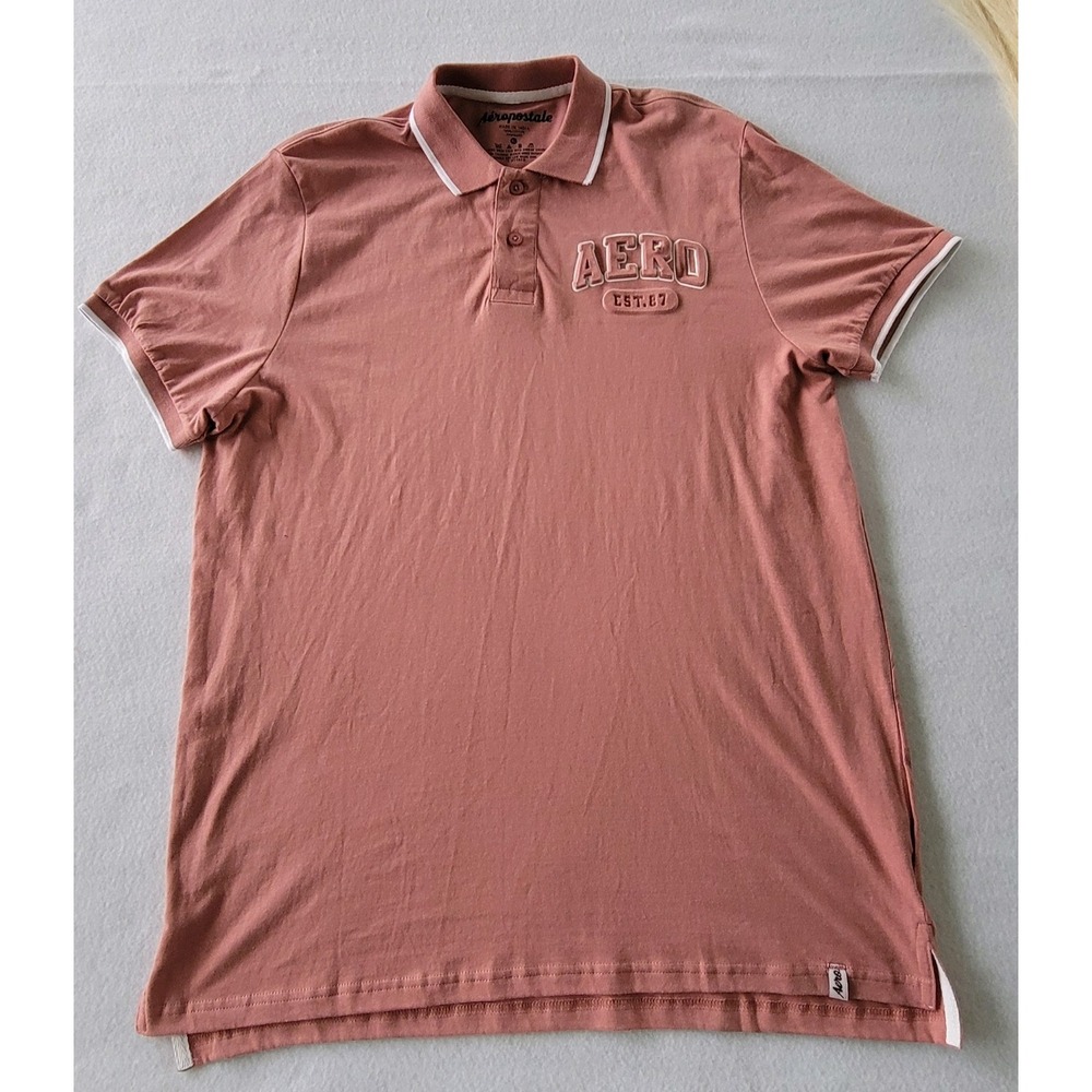 Aéropostale Regular Polo For Men's Size‎ XL Color Palo Pink 100% Cotton